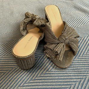 Loeffler Randall Metallic Knot / Bow Heels, Emilia, Size 8